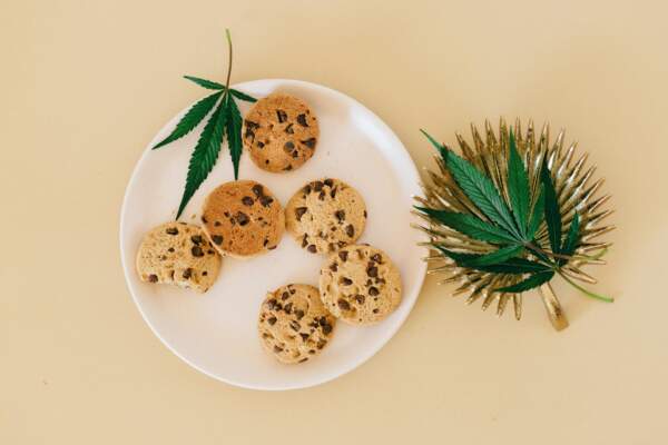 Cannabis cookies on a plate