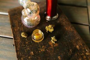 Cannabis flower and concentrate in a jar
